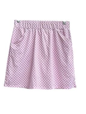 Court Haley Pink Checker Print Elastic Waist Mini Skort Size S